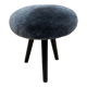 Shaved gray sheepskin pouf