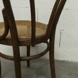 1920s curved wooden cane bistro chair