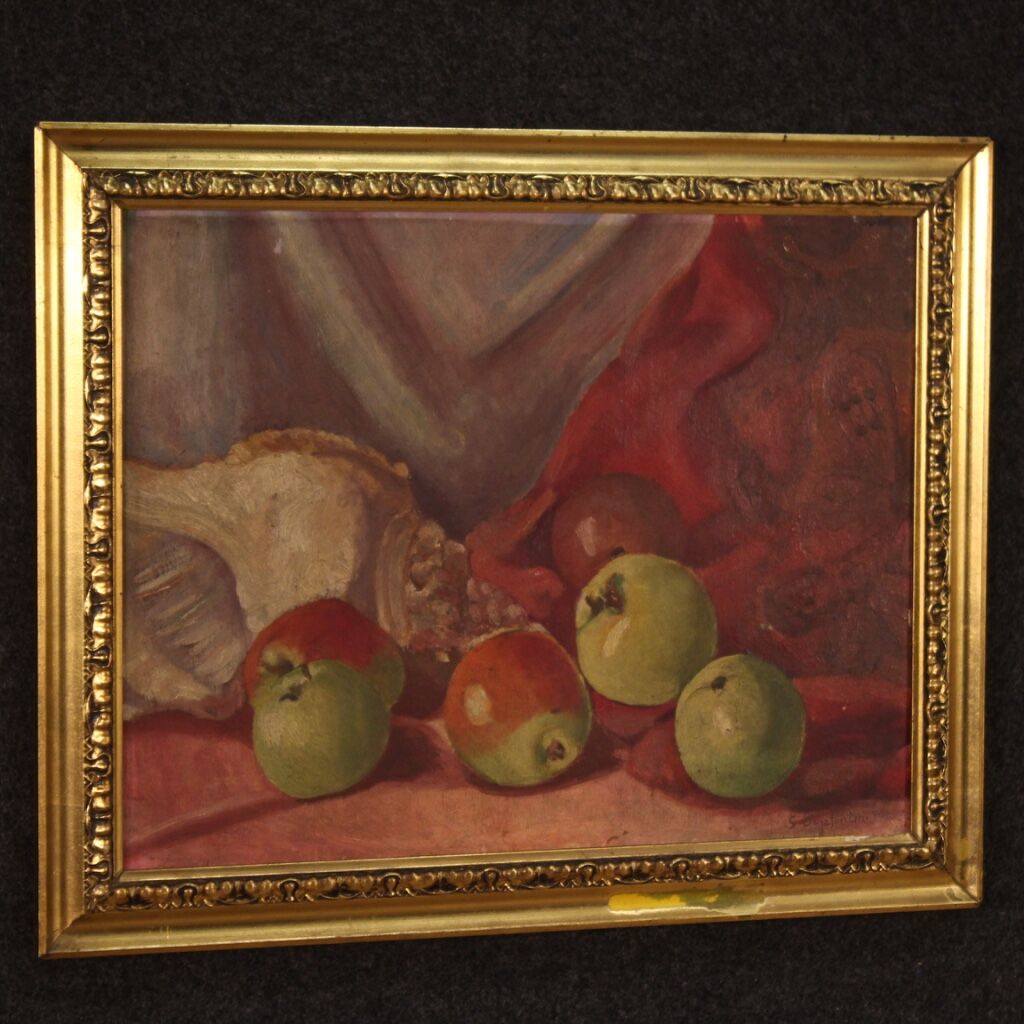 Italian signed still life painting dated 1930