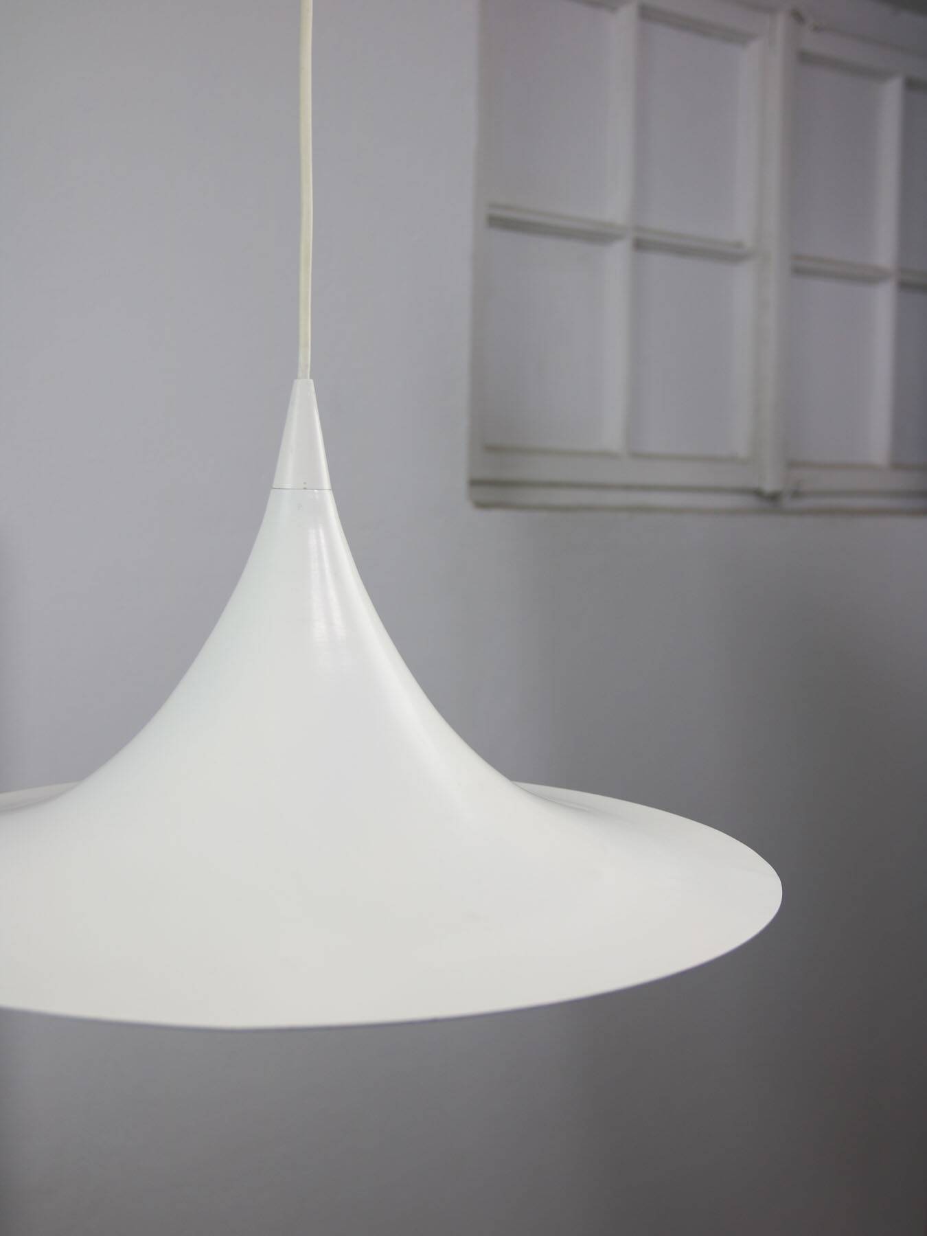 Danish White Trumpet Pendant Lamp by Claus Bonderup & Torsten Thorup
