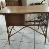 Louis Sognot rattan and bamboo desk
