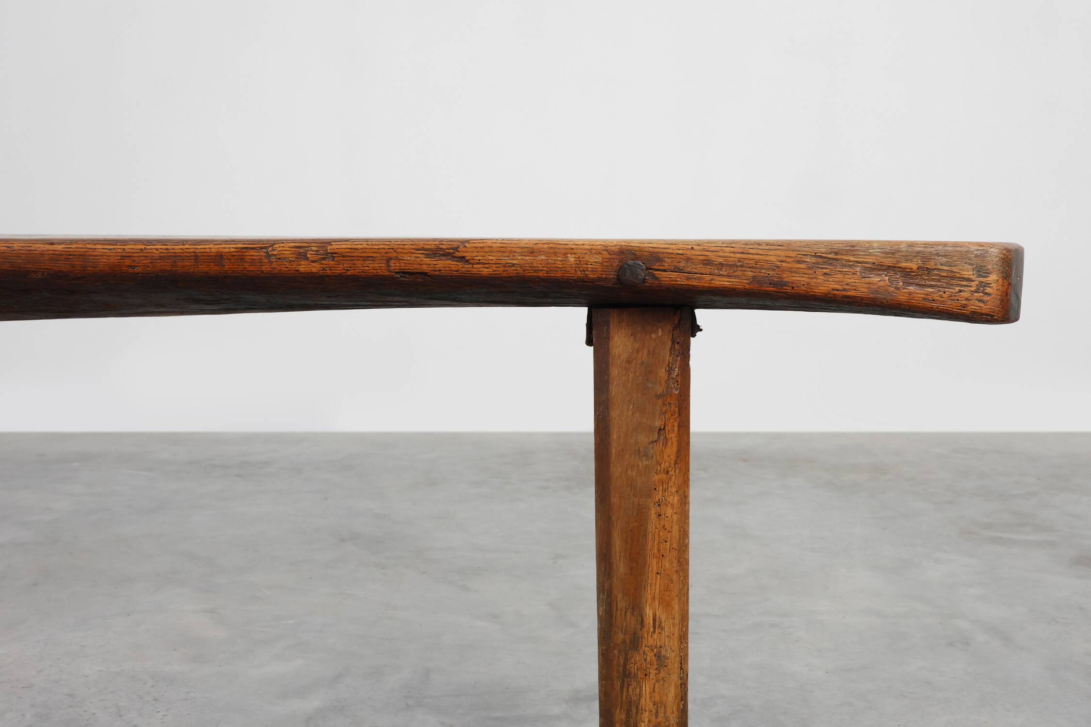 Mid 19th century rustic oak bench, France