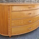 Commode bois, bambou et rotin, Cerda, vintage, années 80