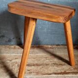 Solid wood tripod stool from the 50s