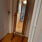 Psyche mirror in rattan 70's 124cm X 24cm