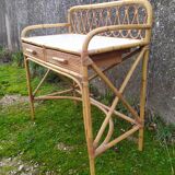 Vintage bamboo and rattan desk