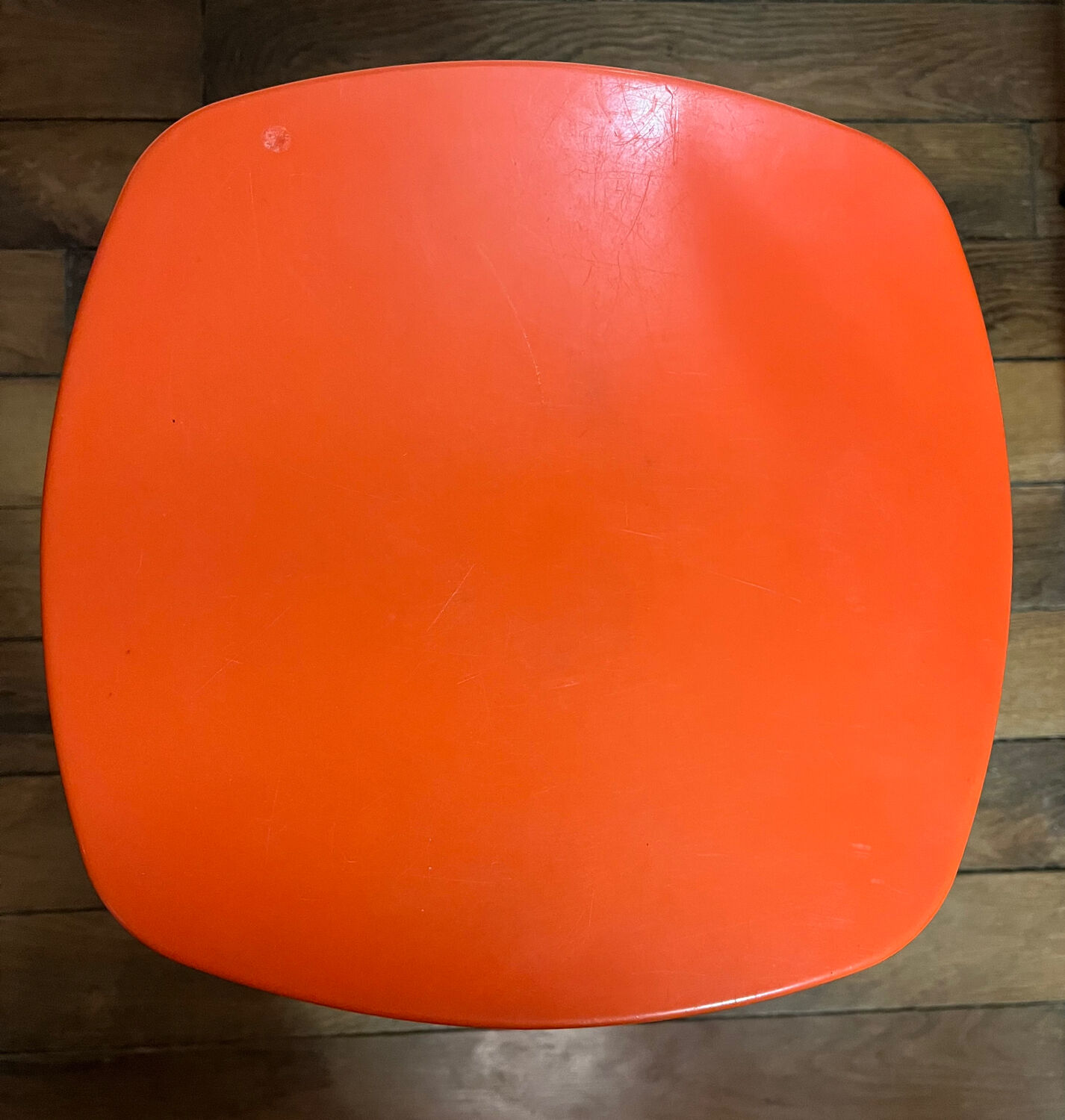 2 tabourets vintage orange Pola