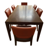 Dining table and 6 chairs set by designer Phillippe Hurel