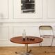 Table basse ronde bois et métal, années 70
