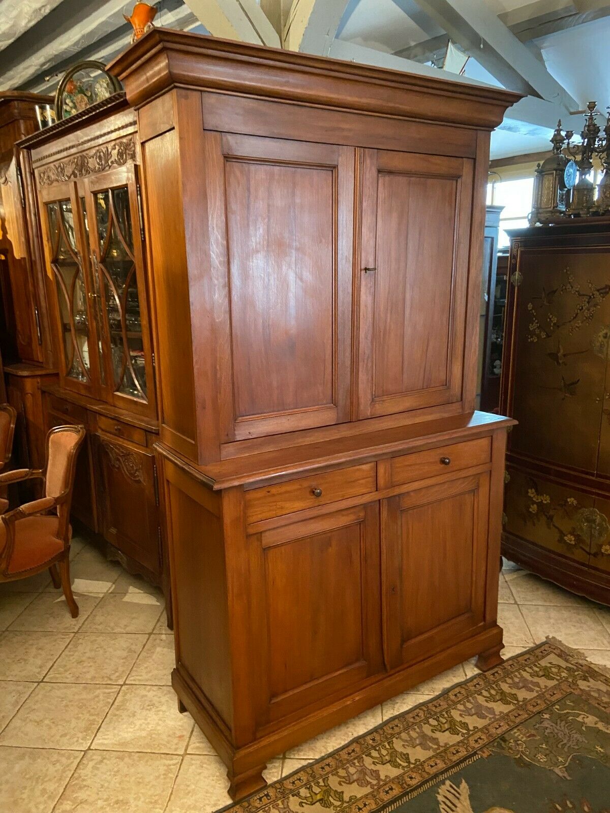 Buffet two bodies in cherry tree louis-Philippe style