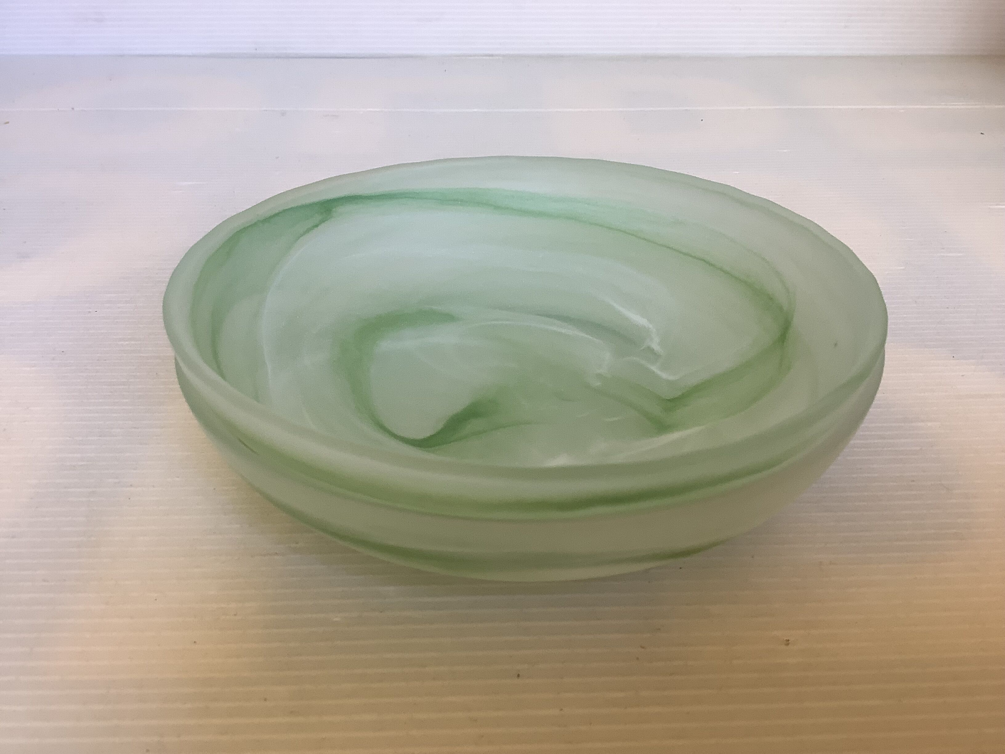 Pair of green glass paste pocket trays
