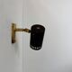Vintage adjustable wall light, brass and matte black metal, France, 1960.