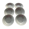 6 assiettes creuses en porcelaine motif pivoines art déco