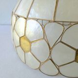 Lustre, mother-of-pearl and brass suspension from the 1970s