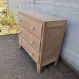 Natural wood chest of drawers