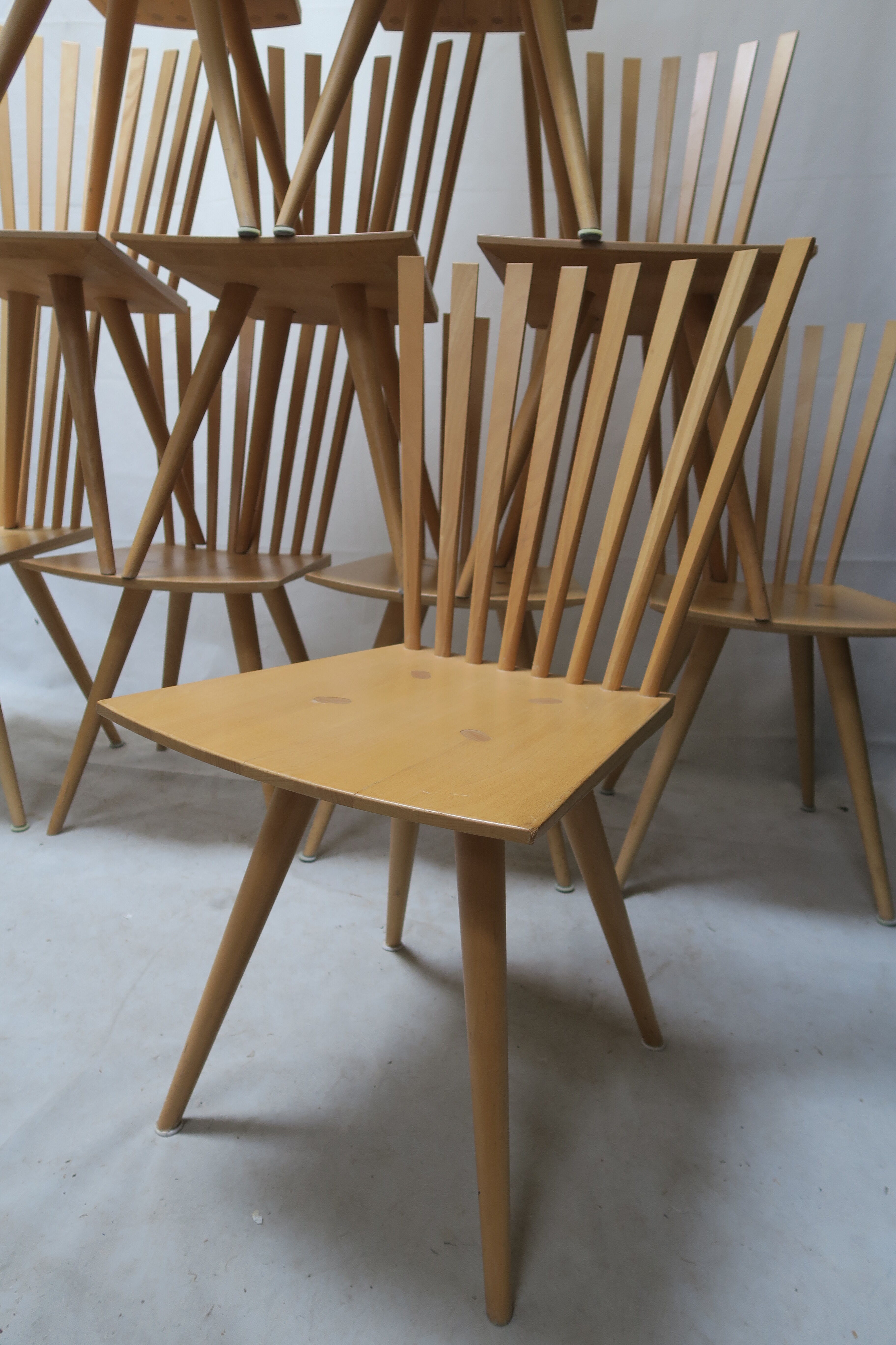 Mikado Chairs by Johannes Foersom and Peter Hiort-Lorenzen for Fredericia, 1990s, Set of 10