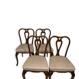 4 chaises de salle à manger en noyer, années 1950.