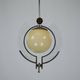 1930s Italian Art Deco Pendant Light with Etched Glass and Amber Globe