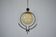 1930s Italian Art Deco Pendant Light with Etched Glass and Amber Globe