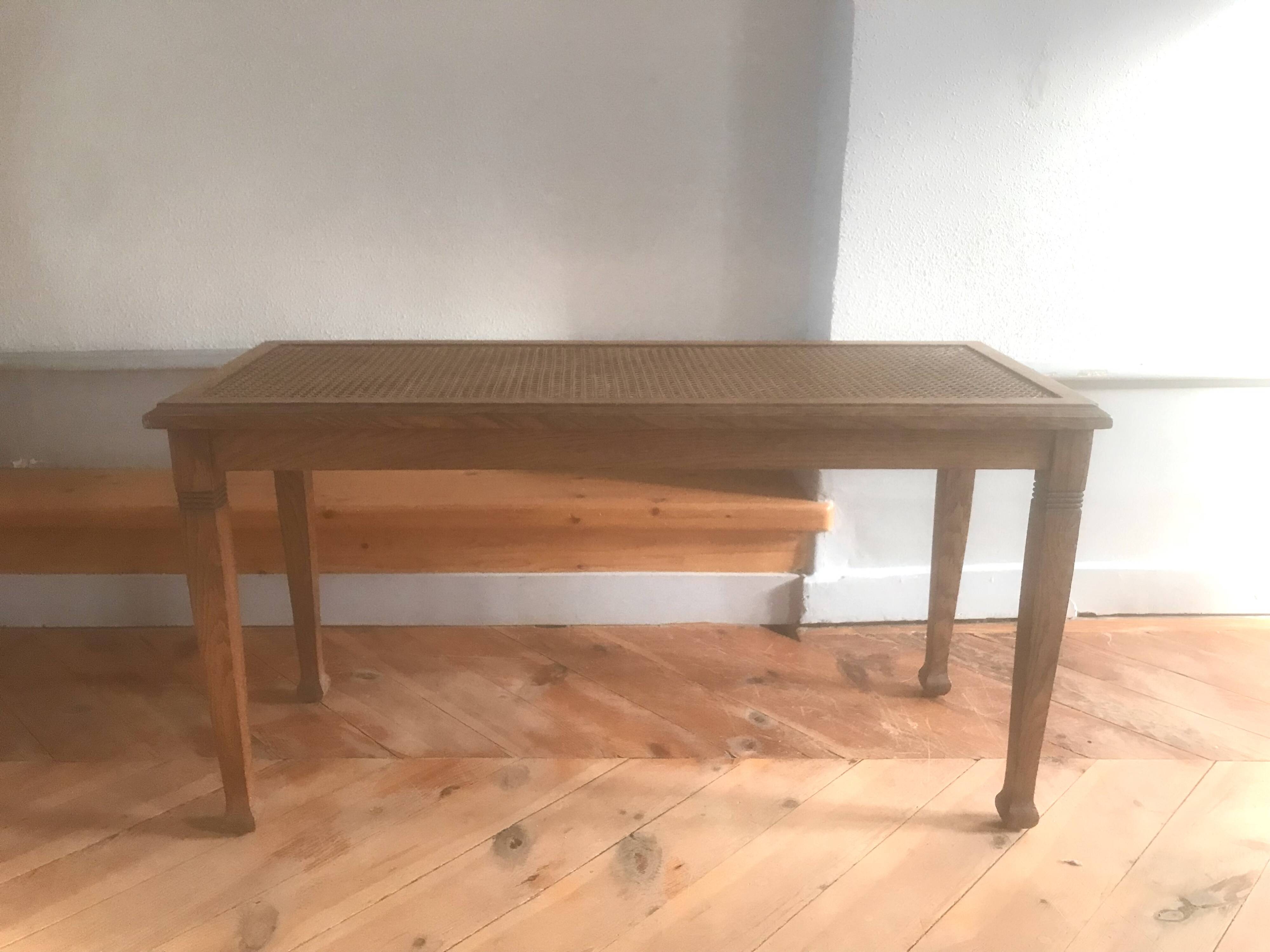 Wood and cane bench Gustave Serrurier Bovy 1900 Art Nouveau