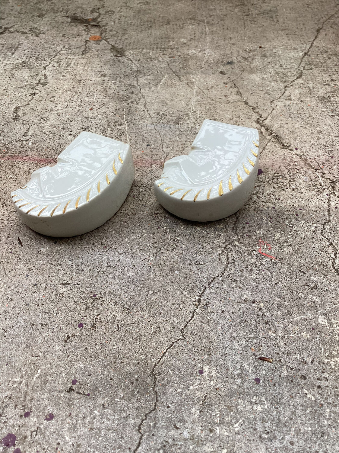 Pair of ceramic squirrels from Limoges signed Rys