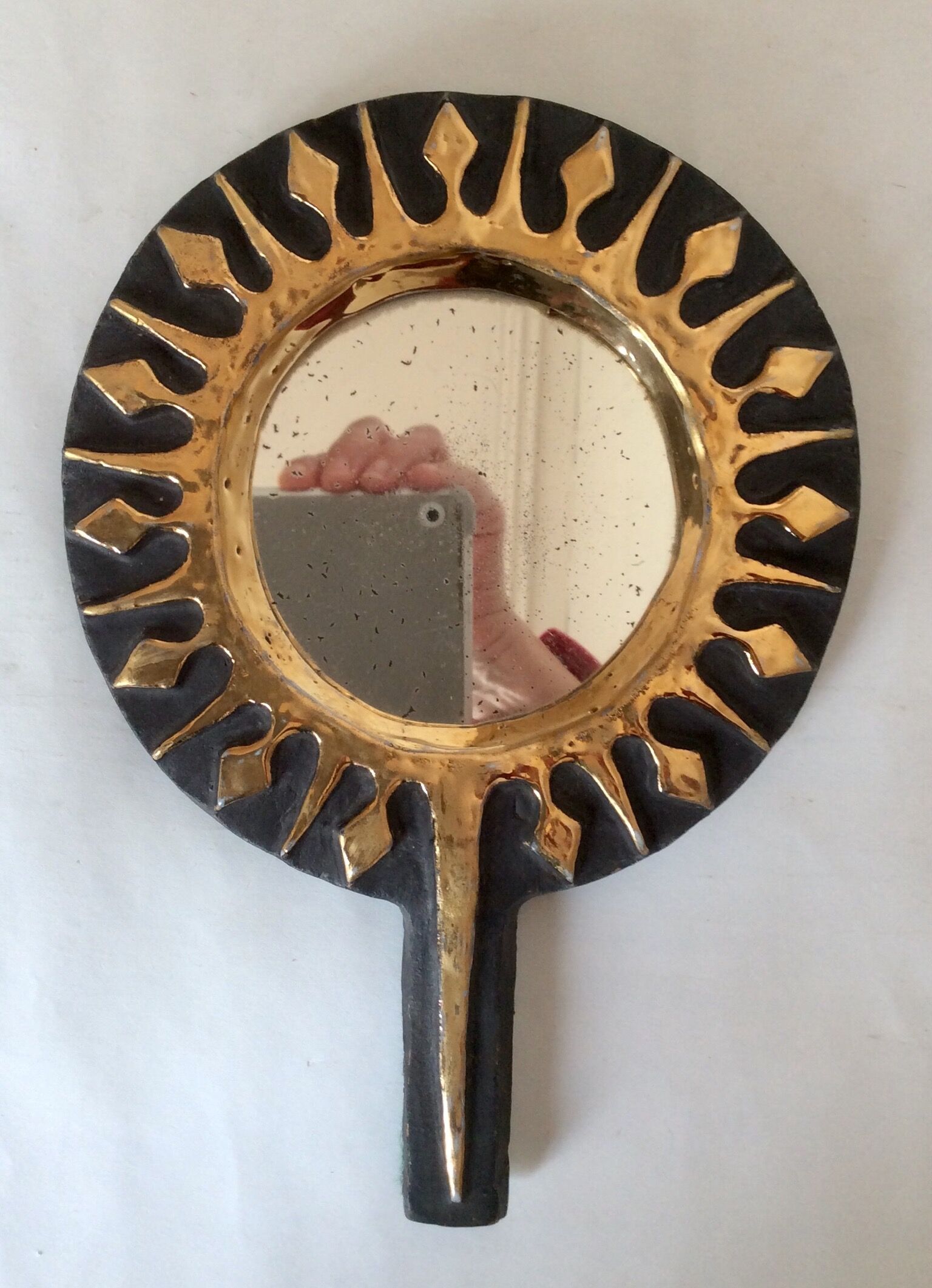 Ceramic hand-facing mirror, 1960s