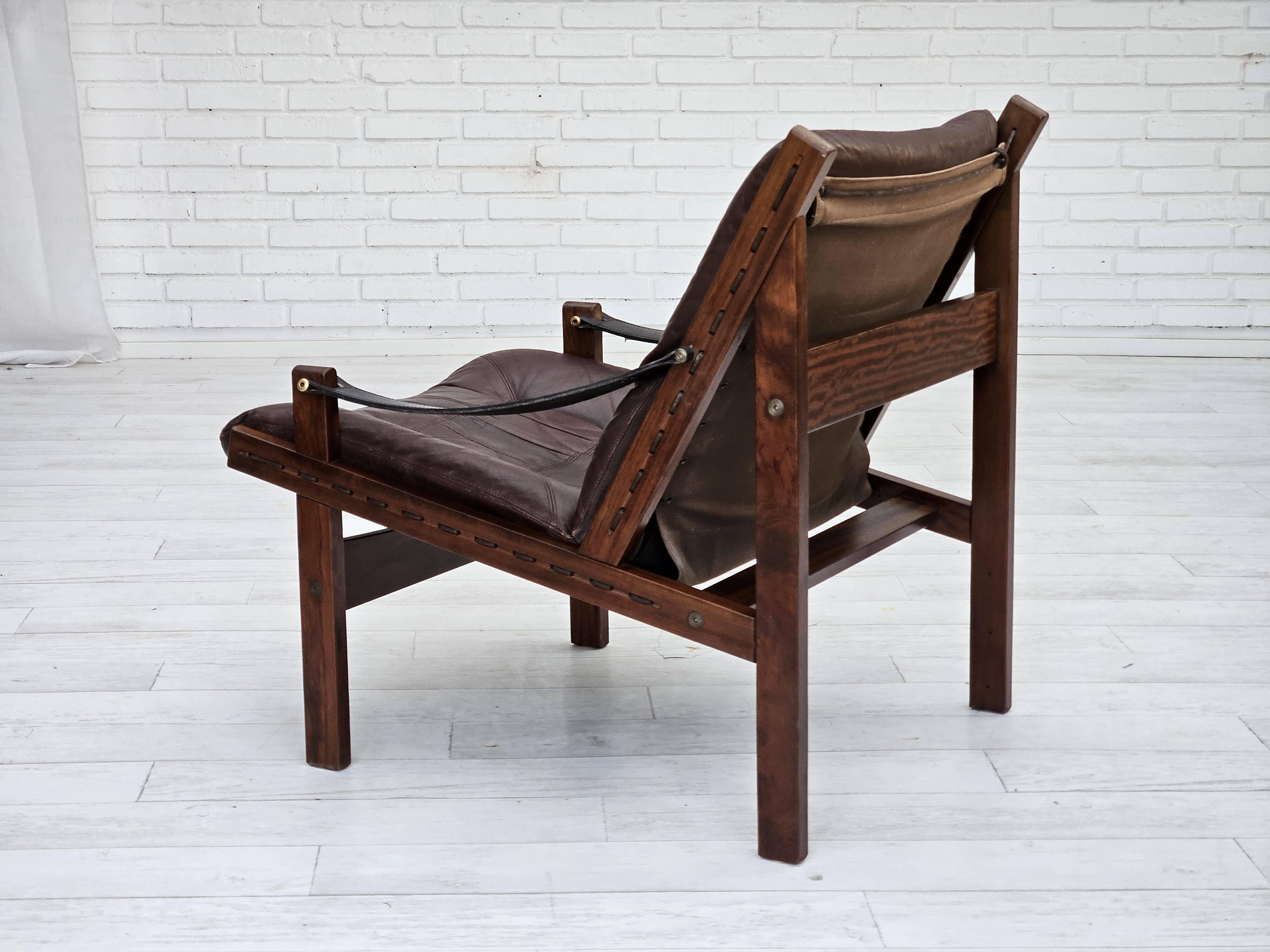 1970s, Norwegian design by Torbjørn Afdal, "Hunter" chair, leather.