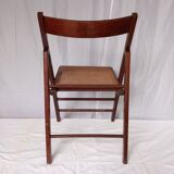 Folding wooden and cane chairs