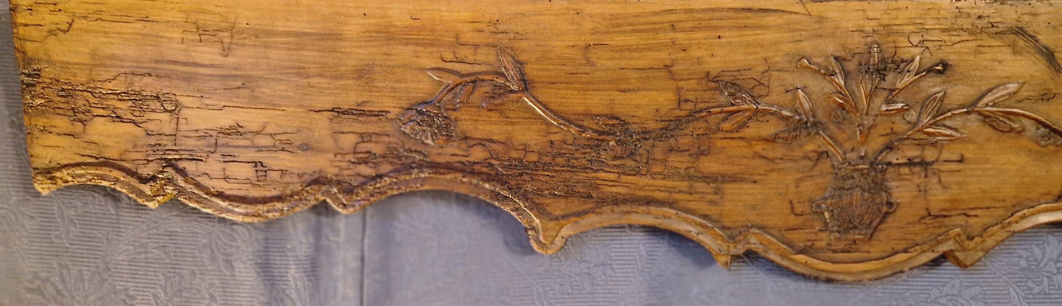 Panelling, ornamental pediment interior, 19th century.