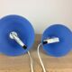 2 lampes coniques Teepee par SCE en verre bleu