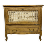 Storage unit, wooden and cane sideboard