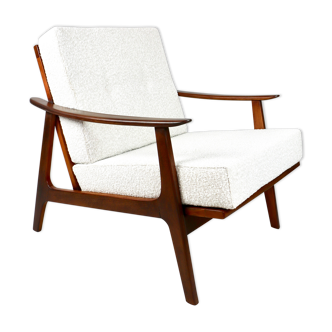 German white boucle Armchair, 1970s