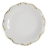 Round antique plate in gilded porcelain, Tirschenreuth, Bavaria
