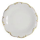 Round antique plate in gilded porcelain, Tirschenreuth, Bavaria