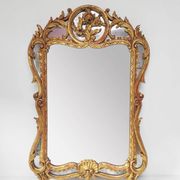 Antique French mirror in gilded wood, Louis XV baroque style (100*66 cm)