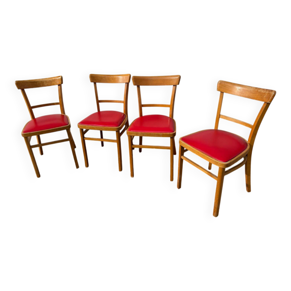 Set de 4 chaises bistrot vintage