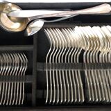 Ménagère Ercuis en métal argenté modèle à filet trilobé 66 pièces