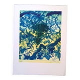 Original lithograph by Gérard Diaz (1938-2021), "la vigne, le raisin, le vin", 1999.