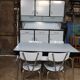complete kitchen in blue formica buffet table and chairs