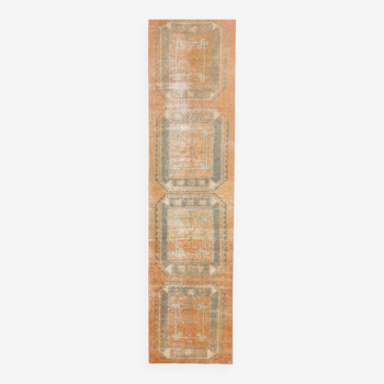 Tapis orange vintage runner, 84x347cm