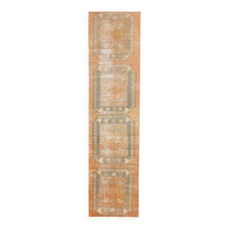 Tapis orange vintage runner, 84x347cm