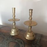 18th century disc candlesticks