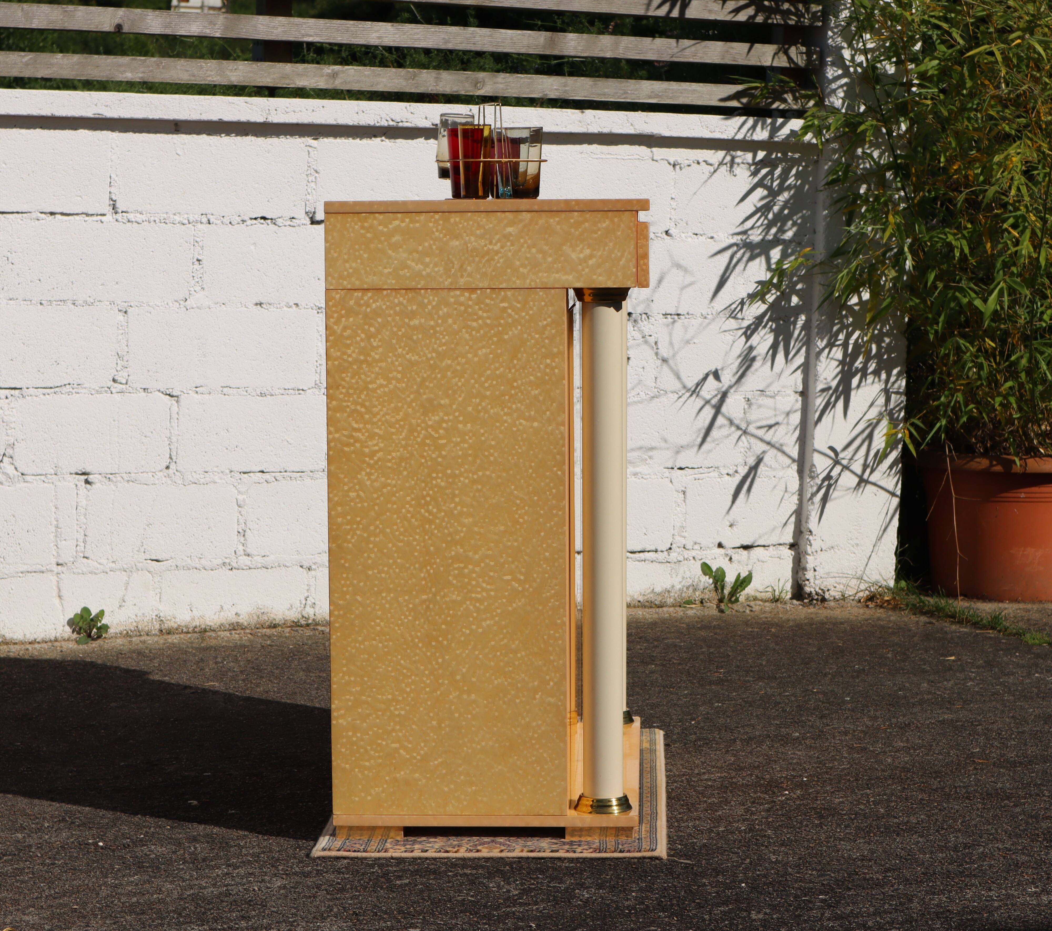 French Vintage Lemon Drawer Cabinet-Bar Cabinet-Neoclassical Style-90s