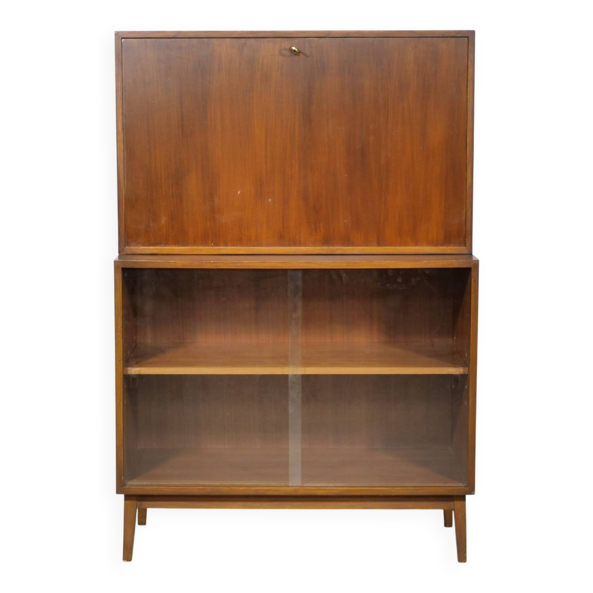 Mid Century Secretary Display Cabinet Highboard in Teak, 1960s