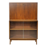 Mid Century Secretary Display Cabinet Highboard in Teak, 1960s