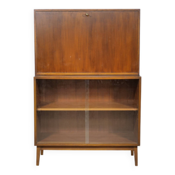 Mid Century Secretary Display Cabinet Highboard in Teak, 1960s