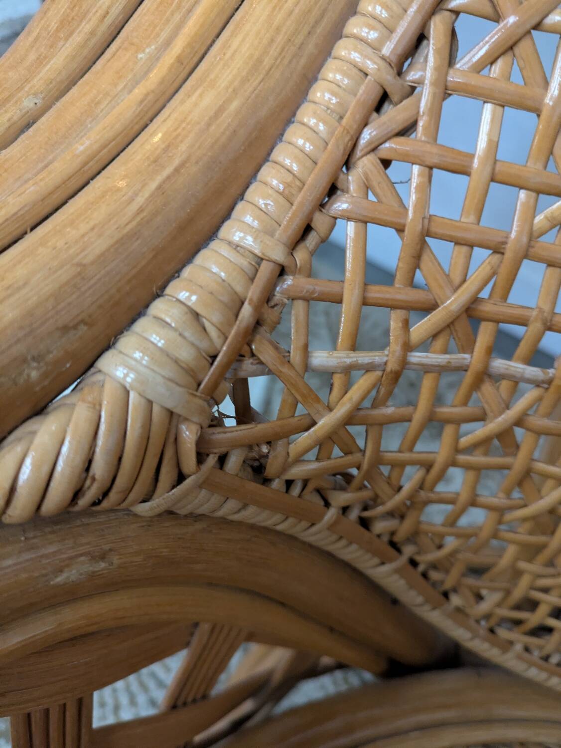 Pair of caned armchairs