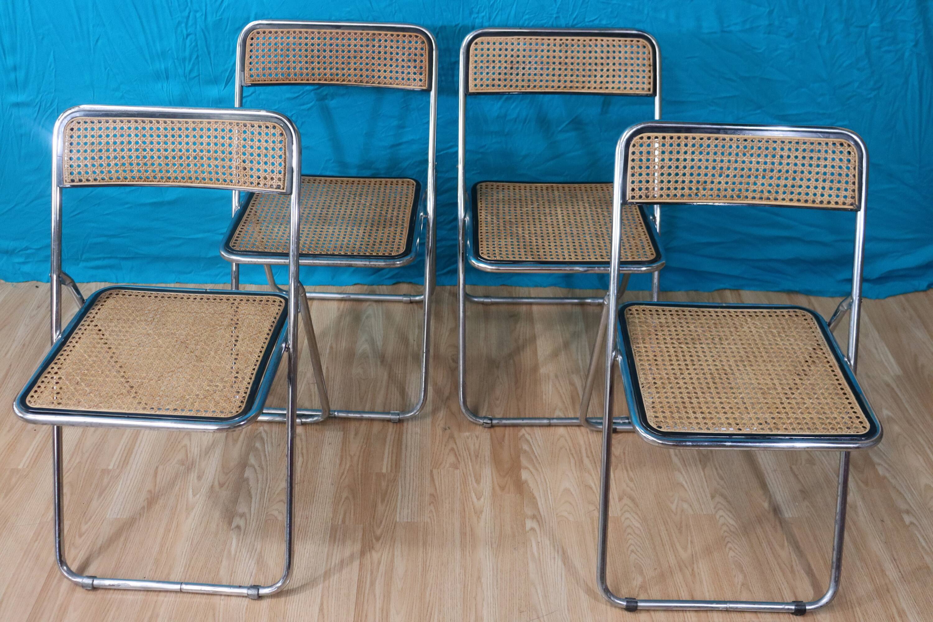 Series 4 folding cane chairs
