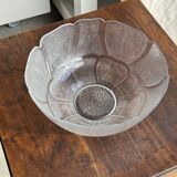 Very large vintage salad bowl with a stylised flower petal pattern H14.5