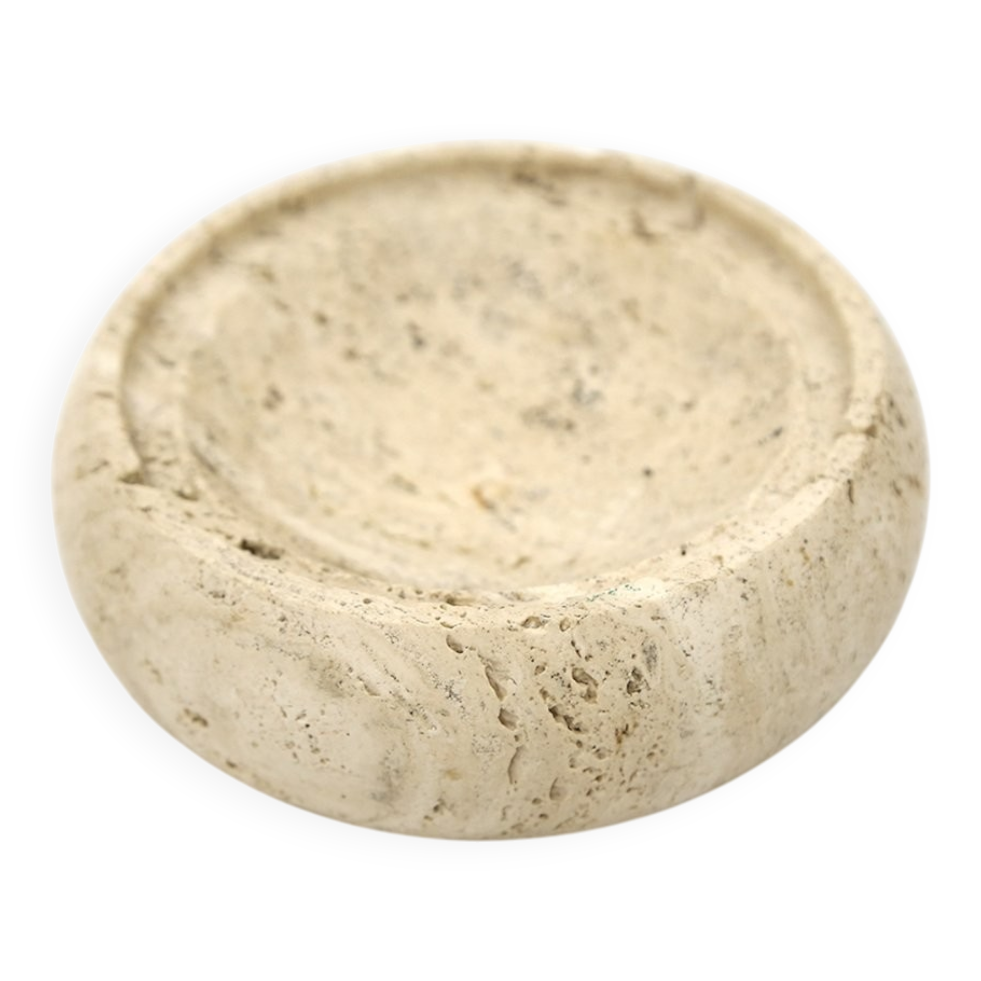 Bol en travertin ou plateau à pièces, années 1970